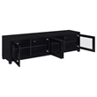 Pemberley Row MDF Black Entertainment Center Rectangular Adjustable Shelves 79