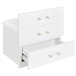Pemberly Row 3-Drawer Engineered Wood Makeup Vanity and Stool Set in White