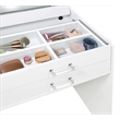 Pemberly Row 3-Drawer Engineered Wood Makeup Vanity and Stool Set in White