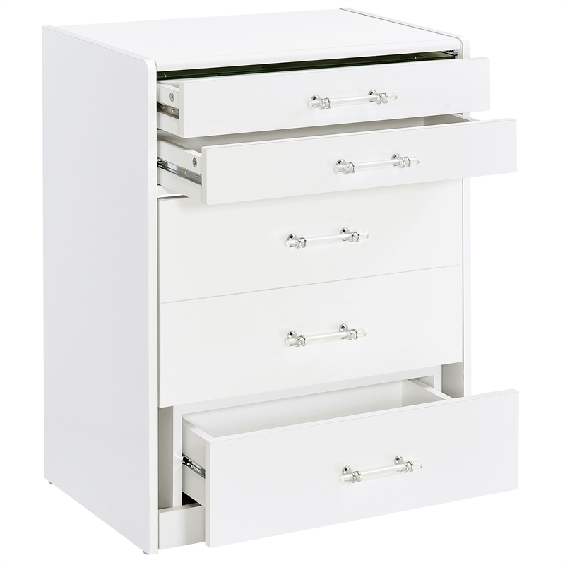 Pemberly Row 3-Drawer Engineered Wood Makeup Vanity and Stool Set in White