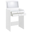 Pemberly Row 3-Drawer Engineered Wood Makeup Vanity and Stool Set in White