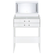 Pemberly Row 3-Drawer Engineered Wood Makeup Vanity and Stool Set in White