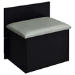 Pemberly Row 3-Drawer Engineered Wood Makeup Vanity and Stool Set in Black