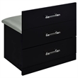 Pemberly Row 3-Drawer Engineered Wood Makeup Vanity and Stool Set in Black
