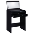 Pemberly Row 3-Drawer Engineered Wood Makeup Vanity and Stool Set in Black