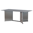 Pemberly Row 76-inch Rectangular Mirrored Metal Dining Table in Mirror