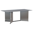 Pemberly Row 76-inch Rectangular Mirrored Metal Dining Table in Mirror