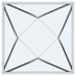 Pemberly Row Square Glass Top Geometric Metal End Table in Nickel