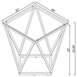 Pemberly Row Square Glass Top Geometric Metal End Table in Nickel