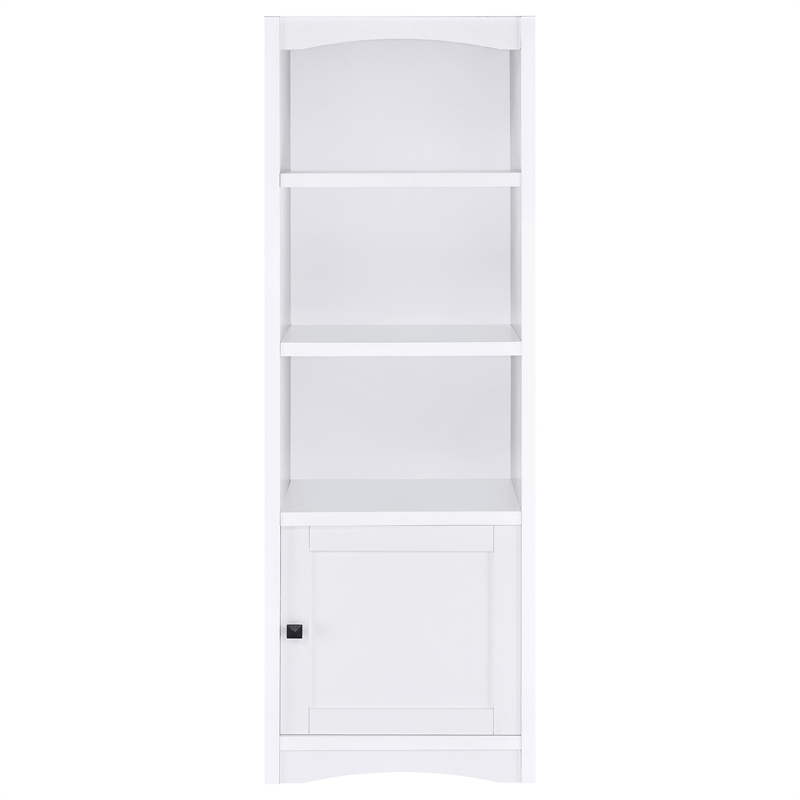 Pemberley Row Engineered Wood White Entertainment Center Rectangular Adjustable Shelves 78