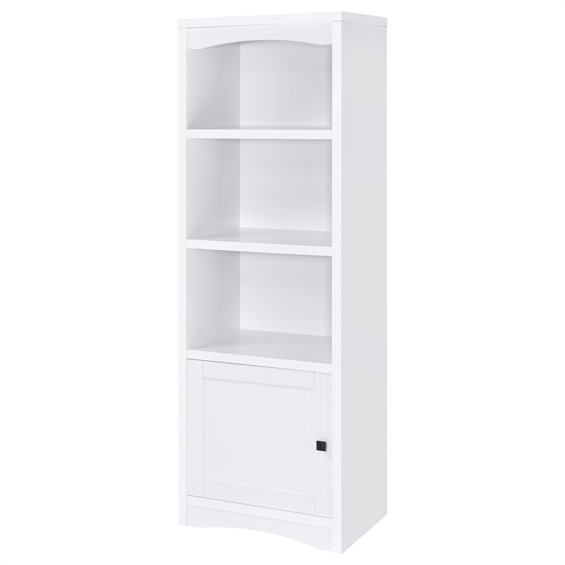 Pemberley Row Engineered Wood White Entertainment Center Rectangular Adjustable Shelves 78