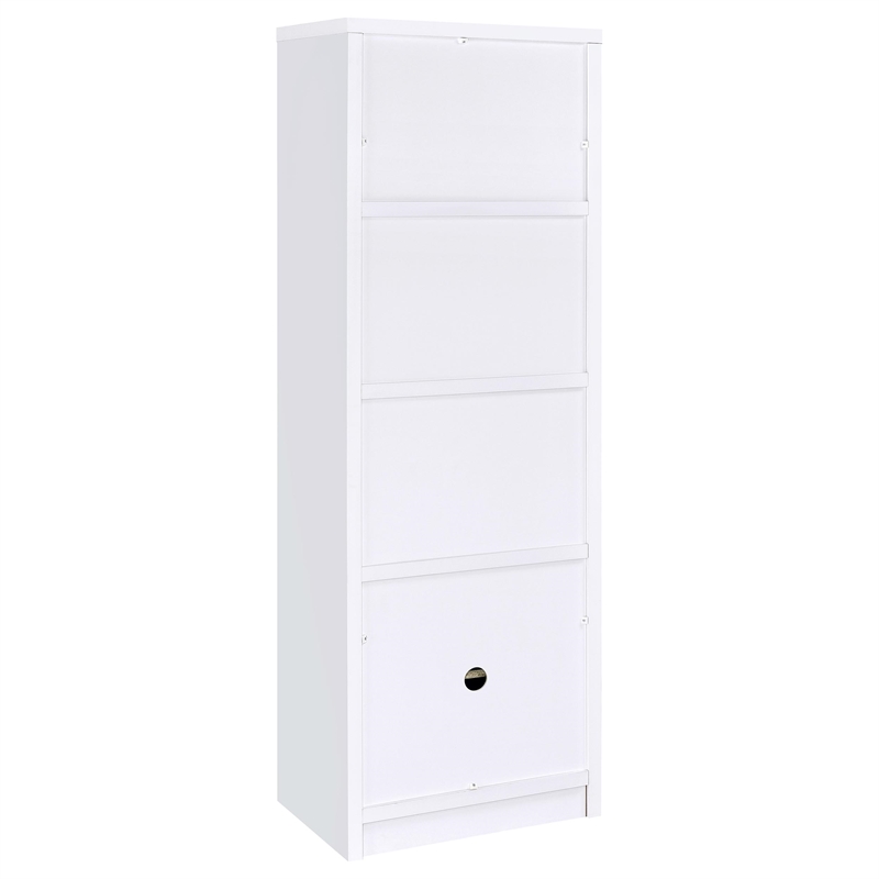 Pemberley Row Engineered Wood White Entertainment Center Rectangular Adjustable Shelves 78