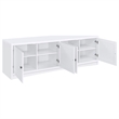 Pemberley Row Engineered Wood White Entertainment Center Rectangular Adjustable Shelves 78