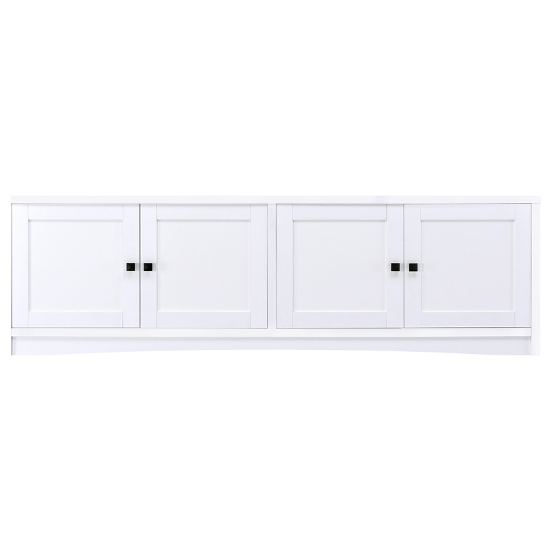 Pemberley Row Engineered Wood White Entertainment Center Rectangular Adjustable Shelves 78
