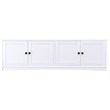 Pemberley Row Engineered Wood White Entertainment Center Rectangular Adjustable Shelves 78