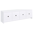 Pemberley Row Engineered Wood White Entertainment Center Rectangular Adjustable Shelves 78