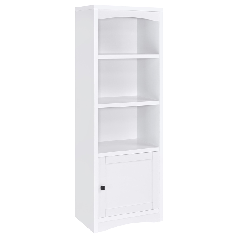 Pemberley Row Engineered Wood White Entertainment Center Rectangular Adjustable Shelves 78
