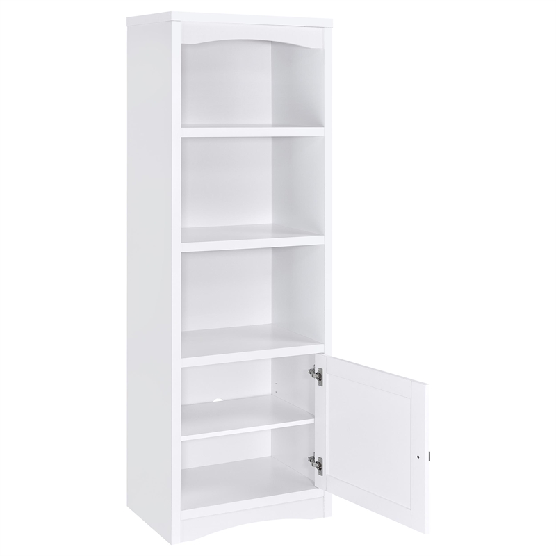 Pemberley Row Engineered Wood White Entertainment Center Rectangular Adjustable Shelves 78