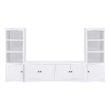 Pemberley Row Engineered Wood White Entertainment Center Rectangular Adjustable Shelves 78