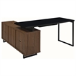 Pemberly Row 60-inch L-Shape Engineered Wood Office Computer Desk in Walnut