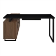 Pemberly Row 60-inch L-Shape Engineered Wood Office Computer Desk in Walnut