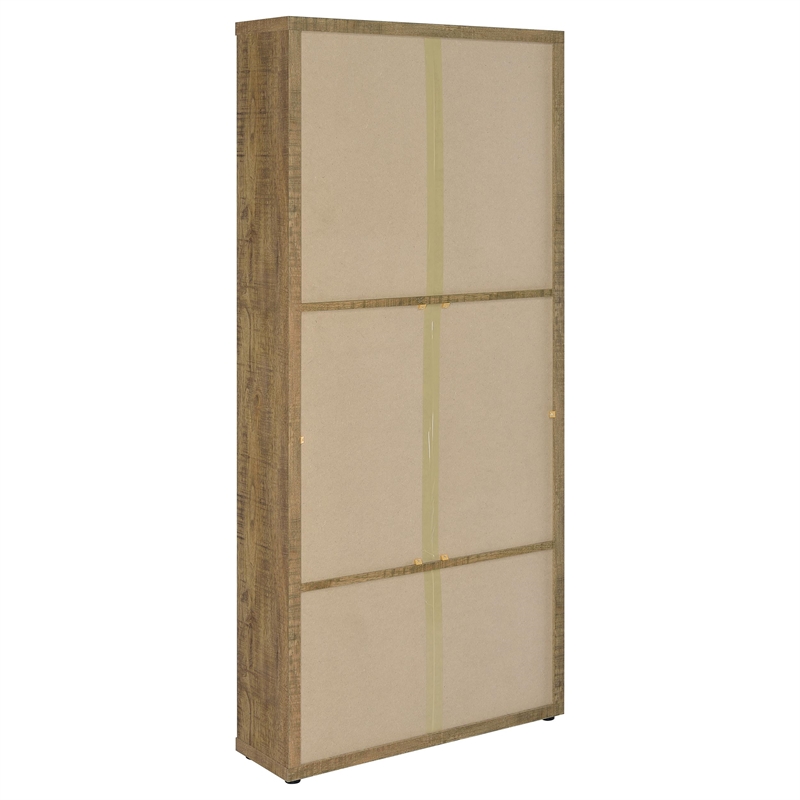 Pemberley Row Glass Mango Brown Cabinet Rectangular Adjustable Shelves 70.75