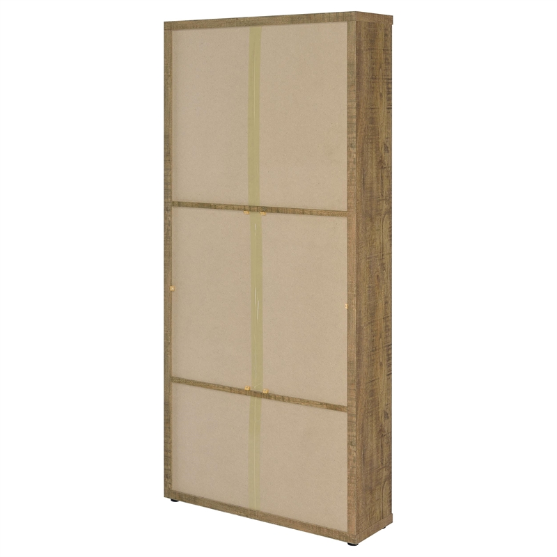 Pemberley Row Glass Mango Brown Cabinet Rectangular Adjustable Shelves 70.75