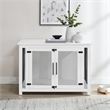 Pemberly Row Transitional Wood Credenza Dog Crate in White and Black
