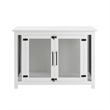 Pemberly Row Transitional Wood Credenza Dog Crate in White and Black
