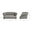 Pemberley Row Polyester Uptown Gray Dog Sofa Rectangular Tufted 36.5