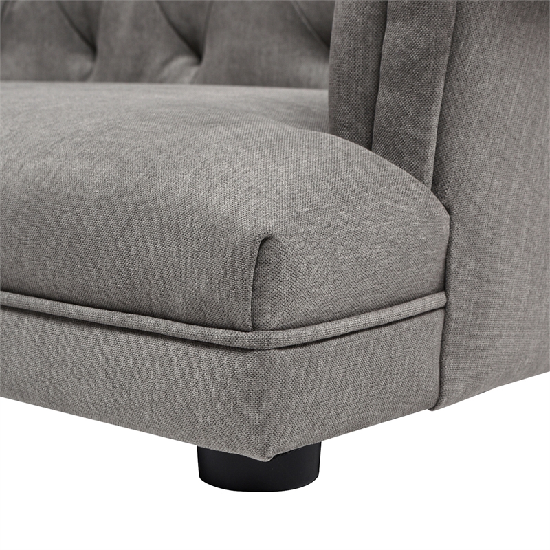 Pemberley Row Polyester Uptown Gray Dog Sofa Rectangular Tufted 36.5