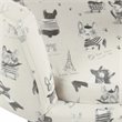 Pemberly Row Traditional Fabric French Bulldog Print Pet Bed in Cream