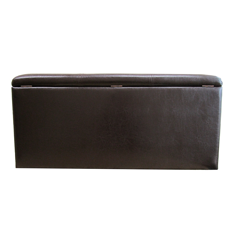 Pemberly Row Traditional Faux Leather Decorative Pet Bed Bench in Brown