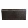 Pemberly Row Traditional Faux Leather Decorative Pet Bed Bench in Brown