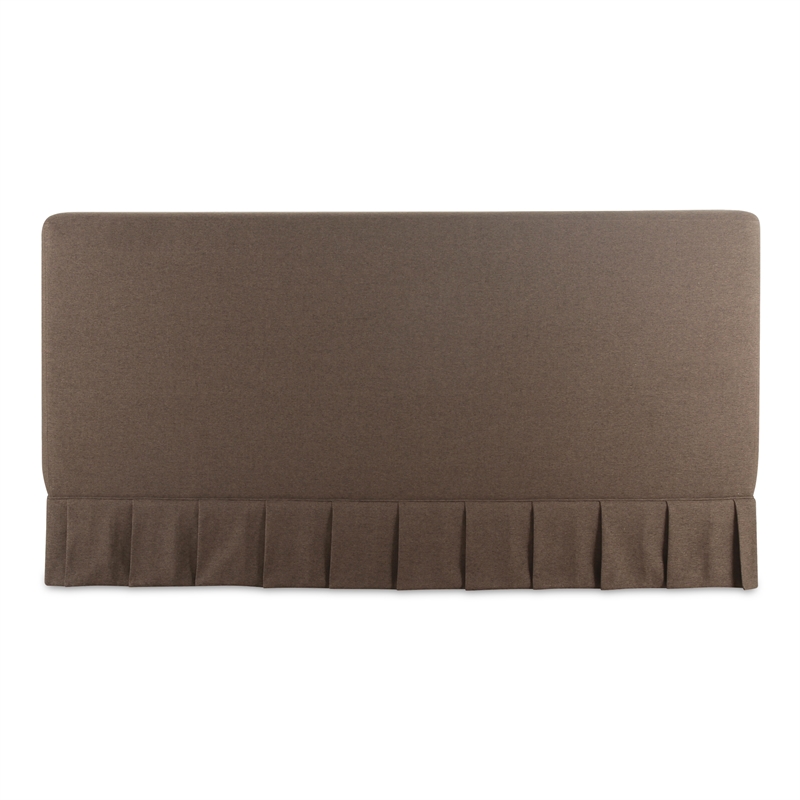 Pemberly Row Contemporary Fabric King Bed with Plywood Frame in Brown