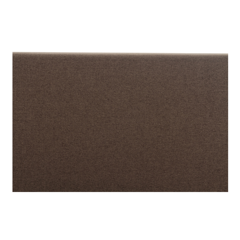 Pemberly Row Contemporary Fabric King Bed with Plywood Frame in Brown