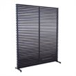 Pemberly Row Contemporary Mixed Hardwood and Aluminum Frame Screen in Black