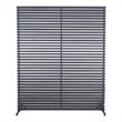 Pemberly Row Contemporary Mixed Hardwood and Aluminum Frame Screen in Black