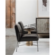 Pemberly Row Aluminum Side Table with Granite Top in Brass/Black