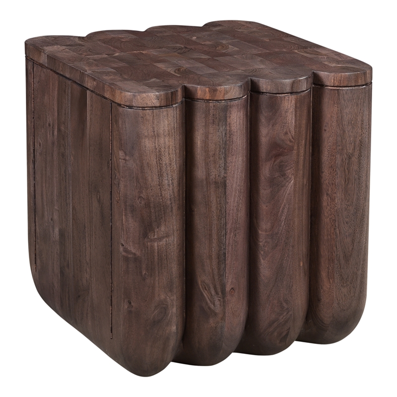 Pemberly Row Punyo Punyo Accent Table Espresso Brown Wood Side Tables