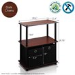 Pemberly Row Wood 3-Tier and 2-Bins Storage Shelf in Cherry/Black (Set of 2)