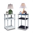 Pemberly Row Turn-N-Tube Engineered Wood 3-Tier End Table in White