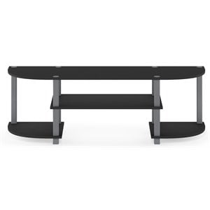 Pemberly Row Turn-S-Tube Black Wood TV Entertainment Center for TV up to 42&quot