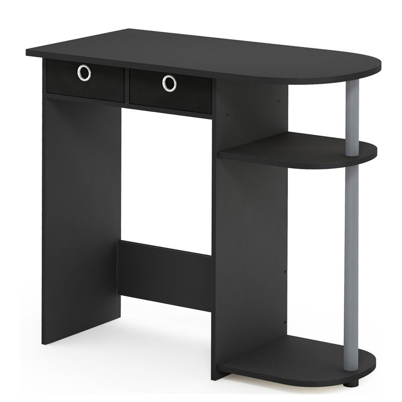 Pemberly Row Wood Home Laptop Notebook Computer Desk in Black/Gray