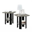 Pemberly Row Wood End Table in French Oak Gray/Black (Set of 2)