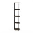 Pemberly Row Turn-N-Tube Wood 5 Tier Corner Display Rack in Brown Grain/Black