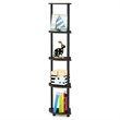 Pemberly Row Turn-N-Tube Wood 5 Tier Corner Display Rack in Brown Grain/Black