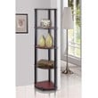 Pemberly Row Turn-N-Tube Wood 5 Tier Corner Display Rack in Dark Cherry/Black