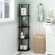 Pemberly Row Turn-N-Tube Wood 5 Tier Corner Display Rack in Dark Cherry/Black