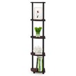 Pemberly Row Turn-N-Tube Wood 5 Tier Corner Display Rack in Dark Cherry/Black